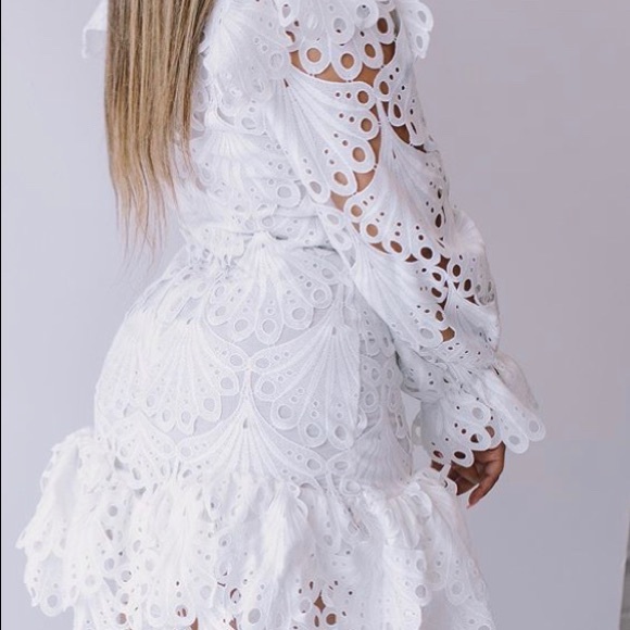 White Eyelet Hand Woven Dress - Picture 2 of 3